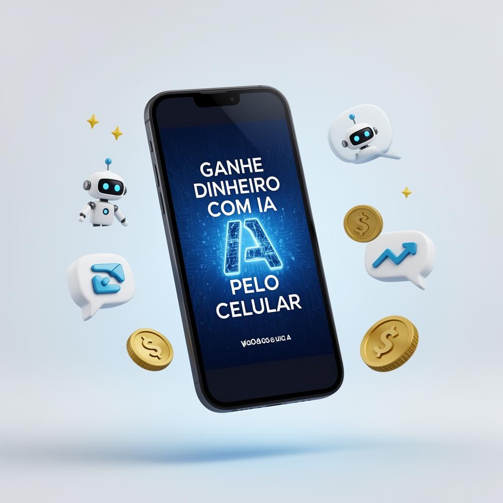 Mockup do ebook Ganhe Dinheiro com IA Pelo Celular